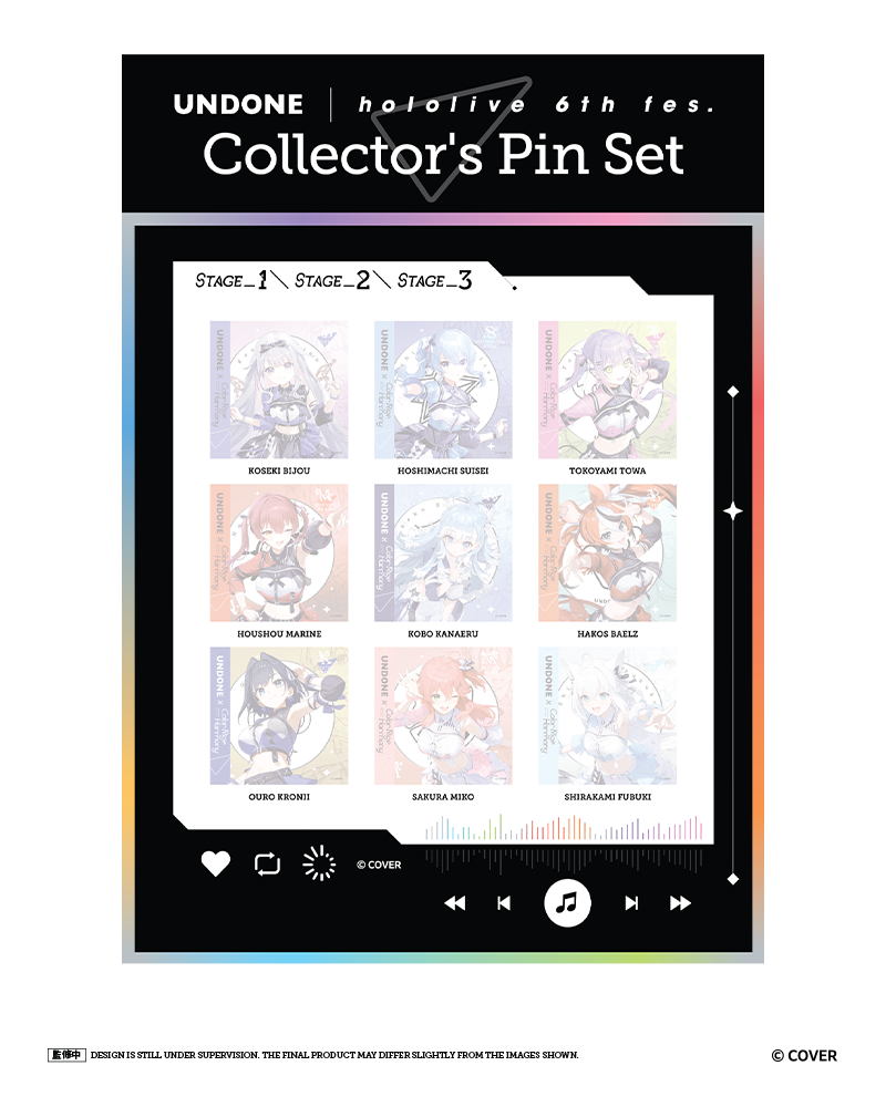 UNDONE x hololive 6th fes. Color Rise Harmony - Collector’s Pin Set